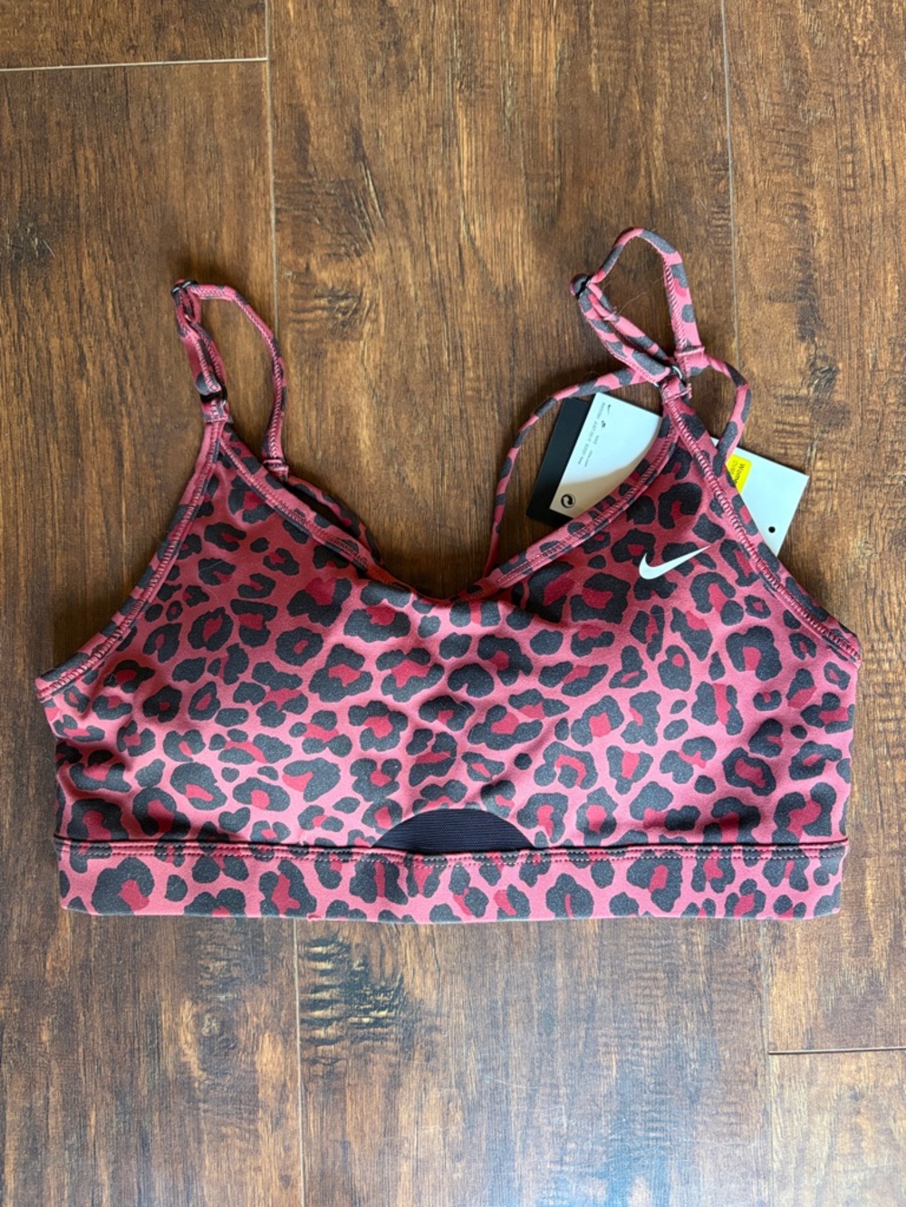 Nike Pink and Black Leopard-Print Light Support Sports Bra